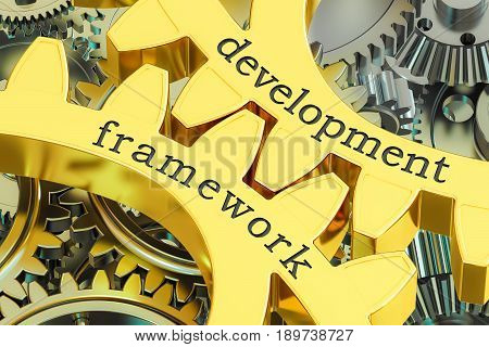 development framework concept on the gearwheels 3D rendering