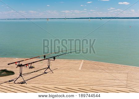 The Fishing on the Lake Balaton Hungary
