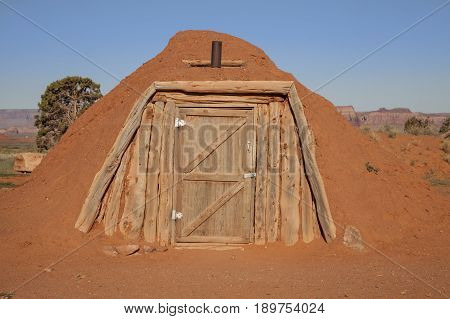 A traditional native American Male hogan in Utah, USA
