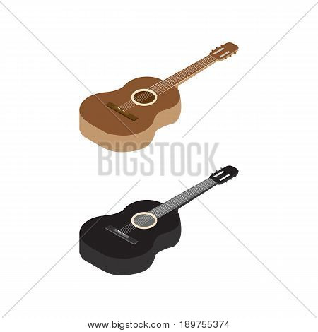 Guitar. Vector illustration of a guitars isolated on white.