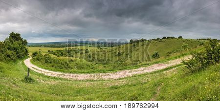 British landscape in a spring stormy day