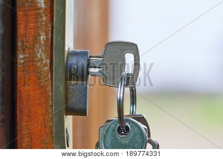 Bunch of key in a gate