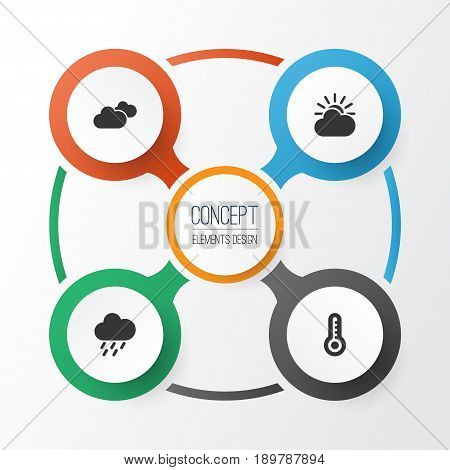 Climate Icons Set. Collection Of Douche, Temperature, Weather And Other Elements. Also Includes Symbols Such As Sunlight, Weather, Douche.