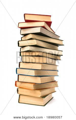 book stack isolated on  white background