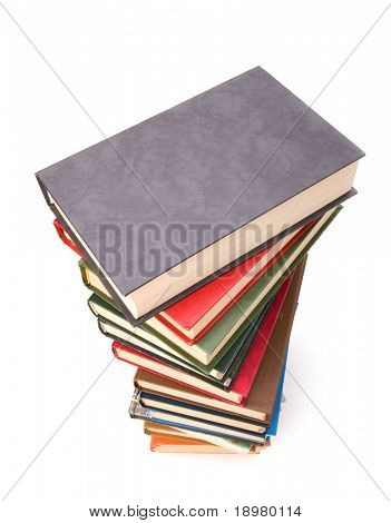 book stack isolated on  white background