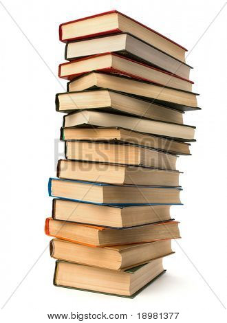 book stack isolated on  white background