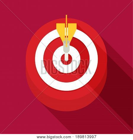 Target Concept Icon. Flat Vector Icon With Long Shadow Design Collection.
