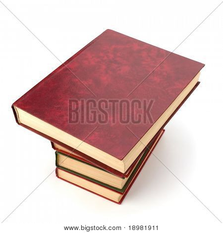 book stack isolated on  white background