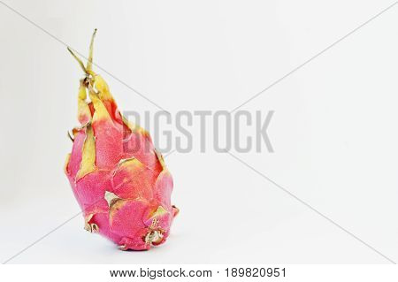 Exotic Fruit Pitaya Or Pitahaya, Dragon Fruit (hylocereus Undatus) Isolated On White Background. Hea