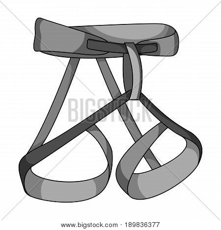Climbing strapping, insurance.Mountaineering single icon in monochrome style vector symbol stock illustration .