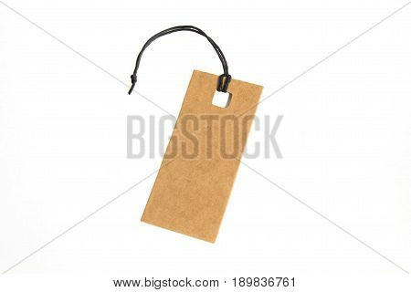 Blank paper price tag isolated on white