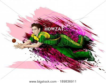 Concept of sportsman playing Cricket. Vector illustration