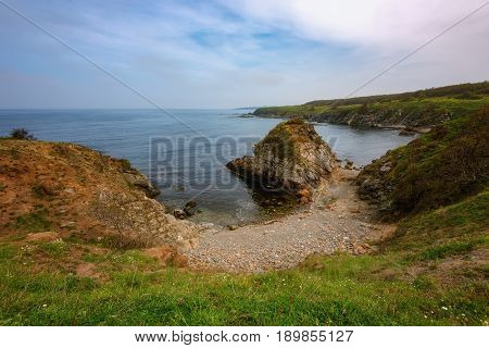Magnificent daily seascape near the village of Sinemorets, Bulgaria. Spring landscape over the sea.