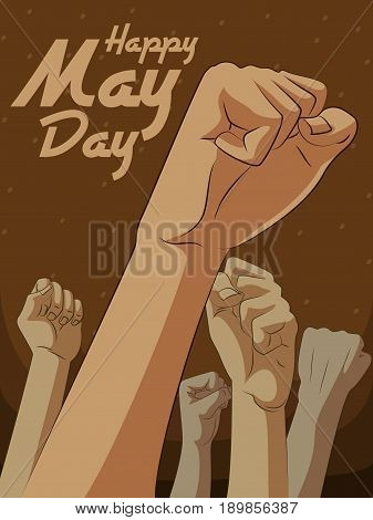 Background concept for Happy May Day knows as Internation Worker's Day. Vector illustration