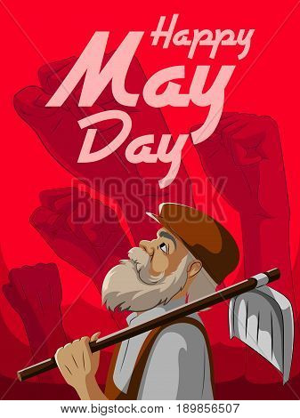 Background concept for Happy May Day knows as Internation Worker's Day. Vector illustration