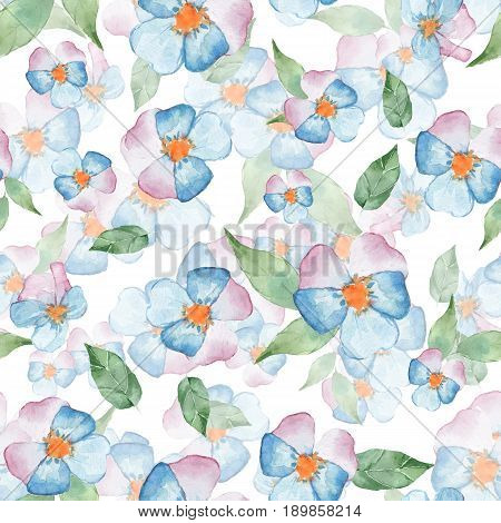 Watercolor floral seamless pattern 7. Background with flowers