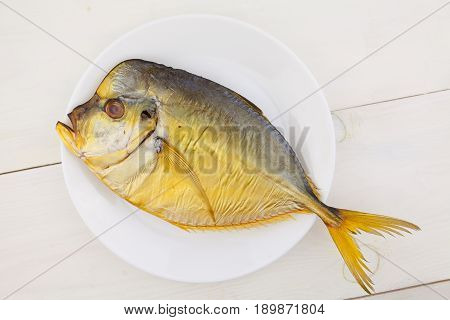 Hot Smoked Moonfish Fish  On White