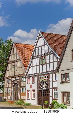 Street With Old Houses In The Historical Center Of Blomberg