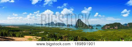 Samet Nang Shee panorama viewpoint unseen tourist attraction in Phang Nga Thailand