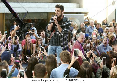 NEW YORK-JUN 2: Thomas Rhett performs on NBC's Today Show at Rockefeller Plaza on June 2, 2017 in New York City.