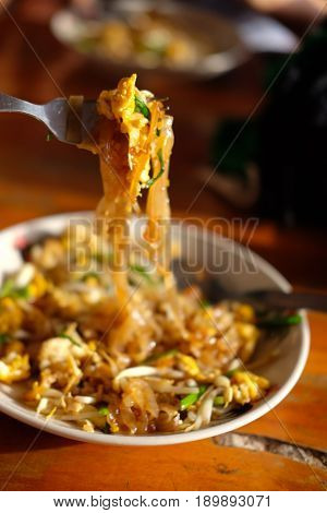 Traditional Thai Fried Noodles or Thai name is Pat Thai