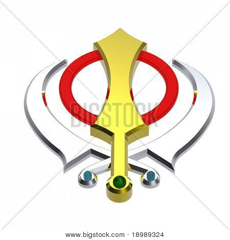 Sikhismus-Symbol. Computergenerierte 3D Foto Rendering.