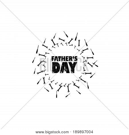 Happy Fathers Day Card Design With Tools For Repair