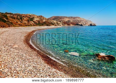 Beautiful Beach On Petra Tou Romiou (the Rock Of The Greek), Aphrodite's Legendary Birthplace In
