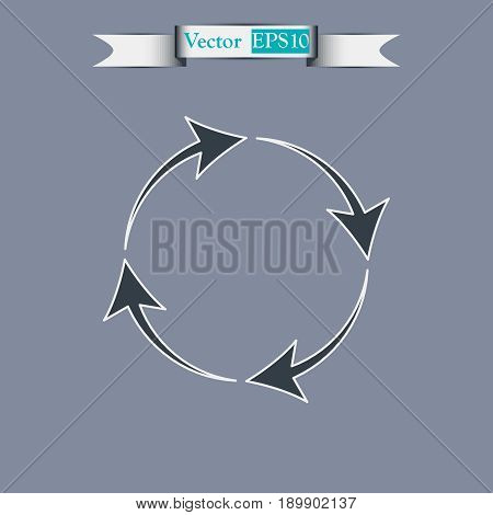 circular arrows icon, vector illustration. Flat design style