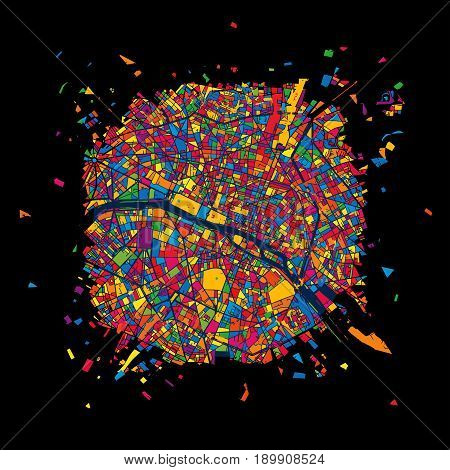 Paris, France, Colorful Artmap