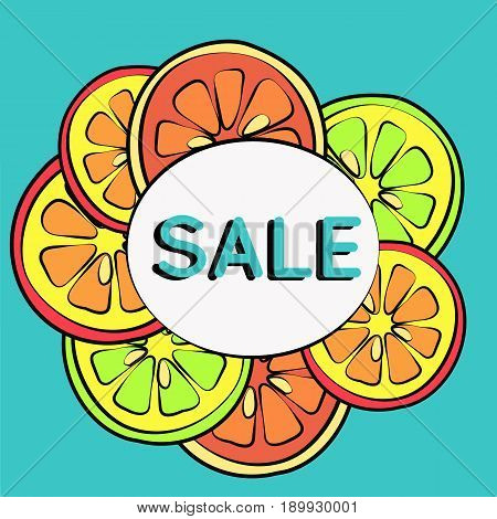 Summer sale background with lemon. Summer sale banner.