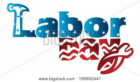 An Abstract Typographic Mnemonic With Stars And Stripes On Labor Day