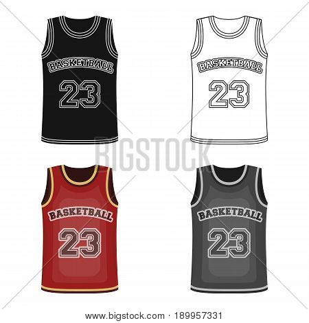 Basketball jersey.Basketball single icon in cartoon style vector symbol stock illustration .