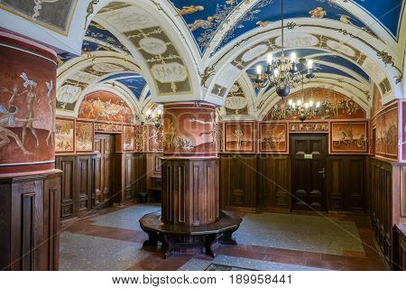 Vilnius, Lithuania - May 05, 2017: Inside The Building Of Philology Faculty, Center Of Lithuanistics