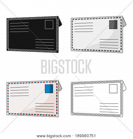 Postal envelope.Mail and postman single icon in cartoon style vector symbol stock illustration .