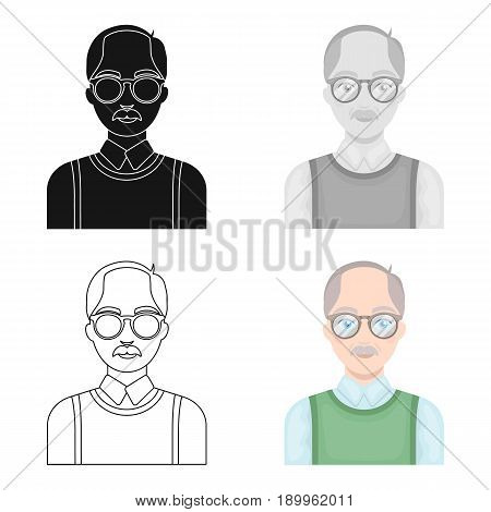 Old man.Old age single icon in cartoon style vector symbol stock illustration .