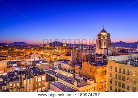 Roanoke, Virginia, USA downtown skyline.