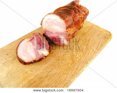 Fleisch auf dem Schreibtisch, isolated on white