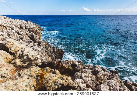 Beautiful Sea Shore In Cyprus. A View Of A Sea Shore In Kavo Greko Nenar Aiya Napa, Cyprus
