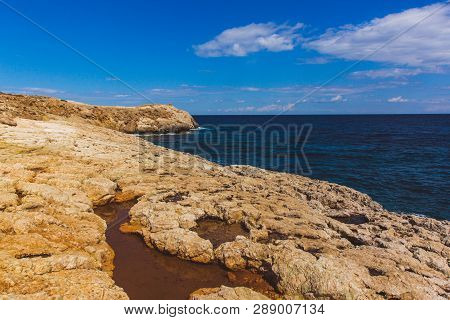 Beautiful Sea Shore In Cyprus. A View Of A Sea Shore In Kavo Greko Nenar Aiya Napa, Cyprus
