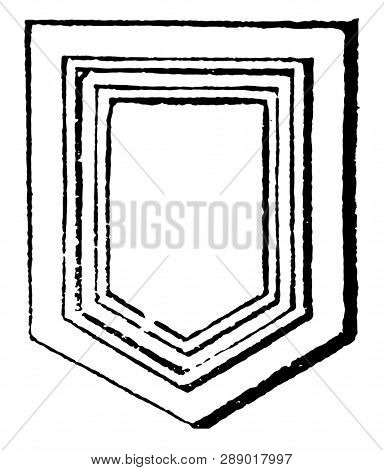 Double Tressure has a bend sinister, vintage line drawing or engraving illustration.
