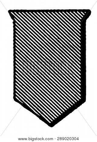 Vert Shield Color escutcheon emblazoned with the color tincture, vintage line drawing or engraving illustration.