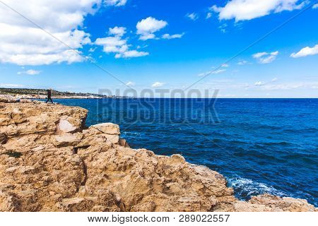 Beautiful Sea Shore In Cyprus. A View Of A Sea Shore In Kavo Greko Nenar Aiya Napa, Cyprus