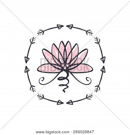 Harmony And Universe Symbol, Sacred Geometry. Ayurveda And Balance Logo Or Label