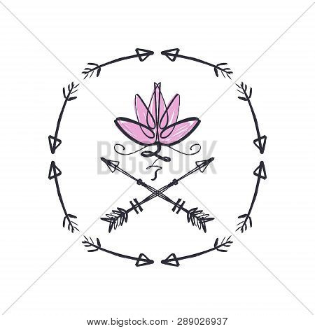 Harmony And Universe Symbol, Sacred Geometry. Ayurveda And Balance Logo Or Label