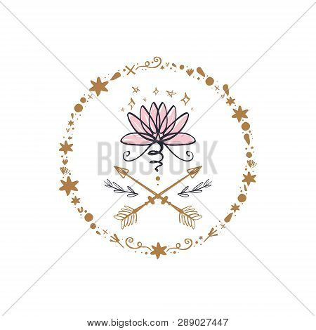 Harmony And Universe Symbol, Sacred Geometry. Ayurveda And Balance Logo Or Label