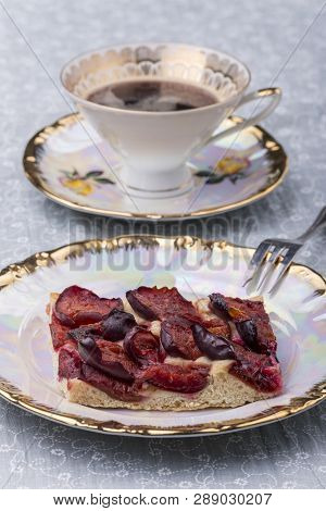 Bavarian Zwetschgendatschi, A Local Plum Cake With Coffee