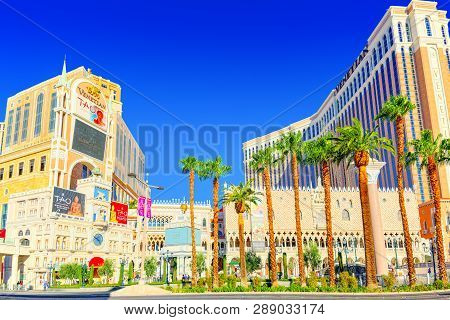 Main Street Of Las Vegas Is The Strip. Casino, Hotel And Resort Venetian.