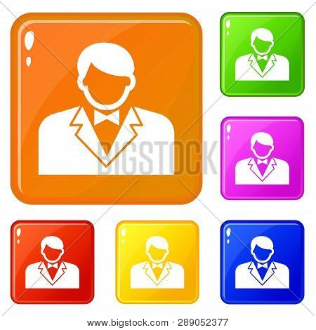 Croupier Icons Set Collection Vector 6 Color Isolated On White Background