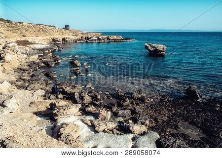 Sea Caves Near Cape Greko. Mediterranean Sea